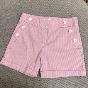 LOFT Red and White Striped Women's Shorts